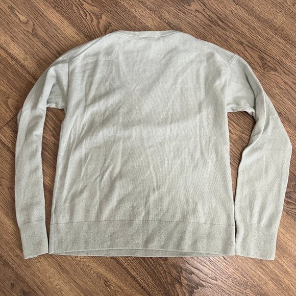 Calvin Klein Women's Classic 100% Cashmere V Neck Sweater Mint Size Small - Picture 2 of 3